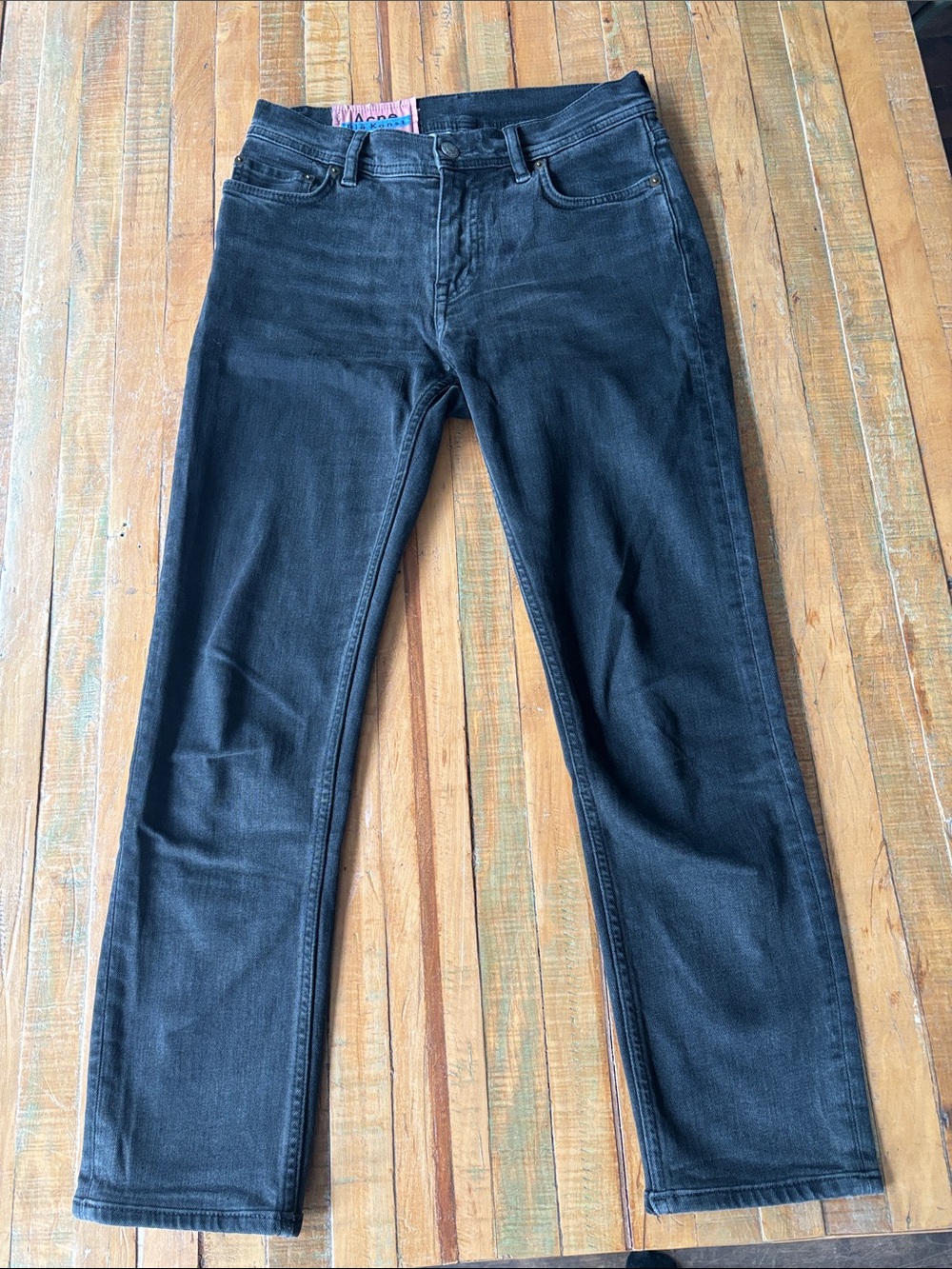 Acne Slim Straight Jeans in Black Wash